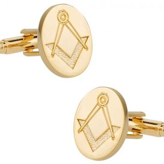 Gold Tone Freemason Cufflinks