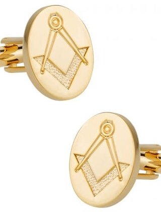 Gold Tone Freemason Cufflinks