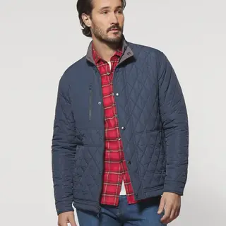 Johnnie-O - Juno Quilted Snap Jacket - Navy