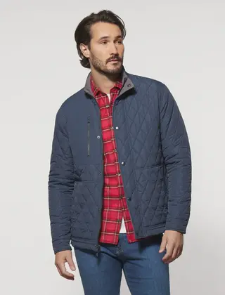 Johnnie-O - Juno Quilted Snap Jacket - Navy