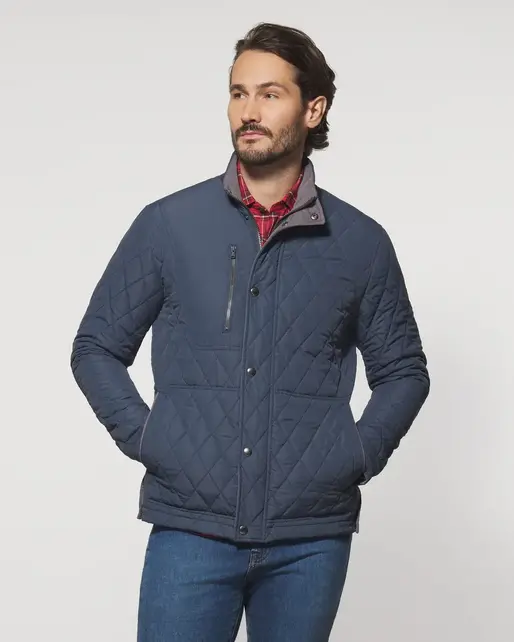 Johnnie-O - Juno Quilted Snap Jacket - Navy