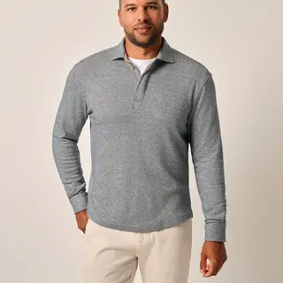 Johnnie-O  Middleton Cotton Stretch Flannel Pullover - Twilight