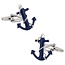 Nautical Navy Blue Anchor Rope Cufflinks