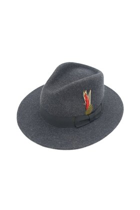 Magill Summit Wide Brim Fedora - Grey Mix/Black