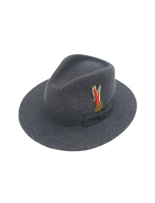 Magill Summit Wide Brim Fedora - Grey Mix/Black