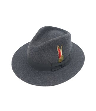 Magill Summit Wide Brim Fedora - Grey Mix/Black