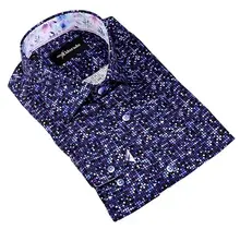 Eldorado Cotton Pattern Stretch Dress Shirt - Multi