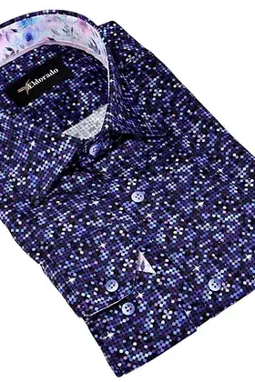 Eldorado Cotton Pattern Stretch Dress Shirt - Multi