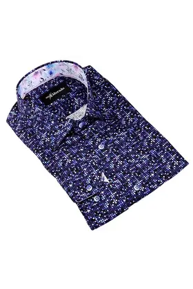 Eldorado Cotton Pattern Stretch Dress Shirt - Multi