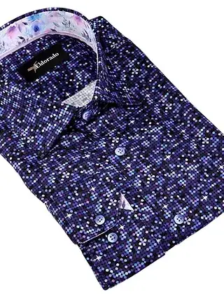 Eldorado Cotton Pattern Stretch Dress Shirt - Multi