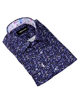 Eldorado Cotton Pattern Stretch Dress Shirt - Multi
