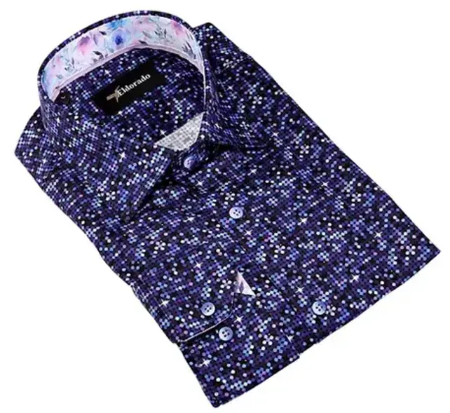 Eldorado Cotton Pattern Stretch Dress Shirt - Multi