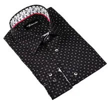 Eldorado Cotton Pattern Stretch Dress Shirt - Black