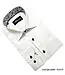 Eldorado Jacquard Dress Shirt - White W/Navy Buttons