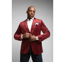 7 Downie St. Exton Velvet Dinner Jacket - Burgundy
