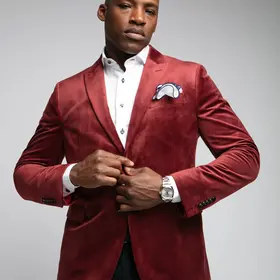 7 Downie St. Exton Velvet Dinner Jacket - Burgundy