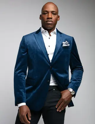 7 Downie St. Exton Velvet Dinner Jacket - Navy