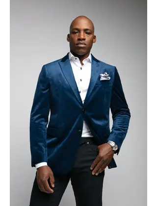 7 Downie St. Exton Velvet Dinner Jacket - Navy