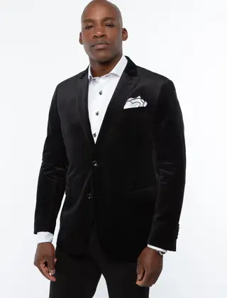7 Downie St. Exton Velvet Dinner Jacket - Black