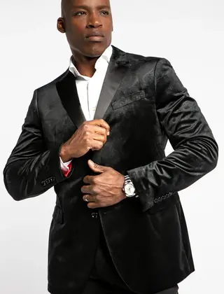 7 Downie St. Valencia Paisley Dinner Jacket - Black