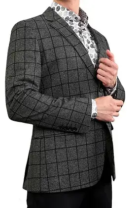 Eldorado - Bruce Windowpane Sport Coat - Grey