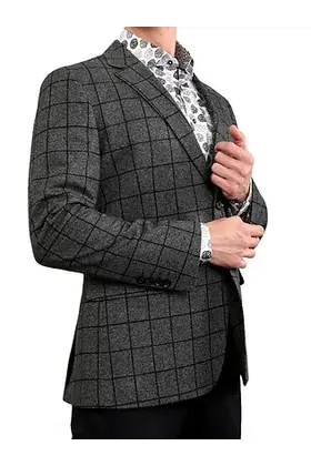 Eldorado - Bruce Windowpane Sport Coat - Grey