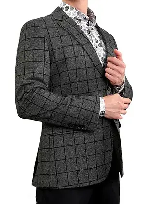 Eldorado - Bruce Windowpane Sport Coat - Grey
