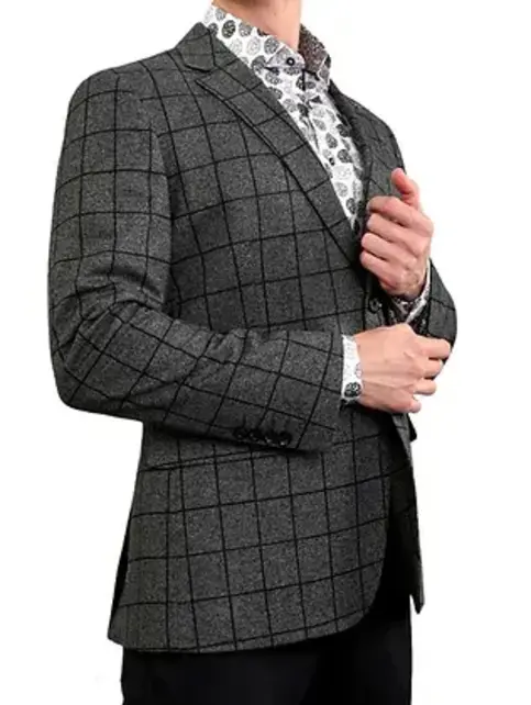 Eldorado - Bruce Windowpane Sport Coat - Grey