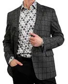 Eldorado - Bruce Windowpane Sport Coat - Grey