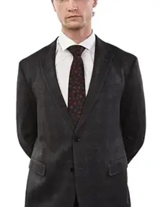 Eldorado - Shelby Plaid Stretch Sport Coat - Burgundy/Grey