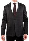 Eldorado - Shelby Plaid Stretch Sport Coat - Burgundy/Grey Eldorado - Shelby Plaid Stretch Sport Coat - Burgundy/Grey