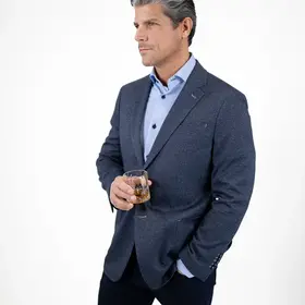 7 Downie St. Langford Houndstooth Knit Sport Coat - Navy