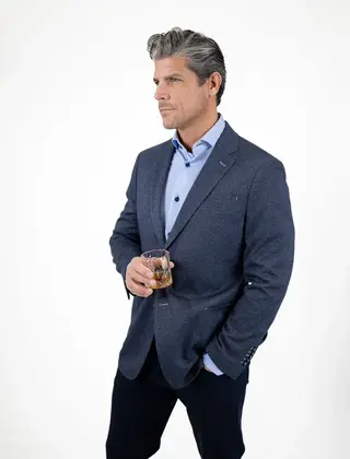 7 Downie St. Langford Houndstooth Knit Sport Coat - Navy