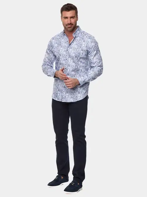 Robert Graham Long Sleeve Dress Shirt - Kano- Blue