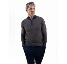 7 Downie St. 1/4 Zip Sweater - Navy/Brown