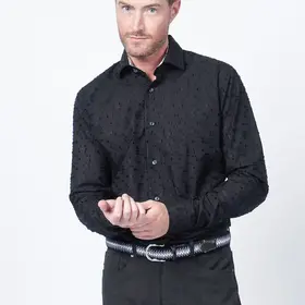 7 Downie St. Pattern Dress Shirt - FWOB 1025 - Black