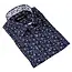 Eldorado Cotton Pattern Stretch Dress Shirt - Navy