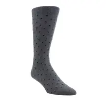 Perri’s Socks Everyday Polka Dot Men's Dress Crew - Charcoal Heather