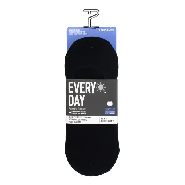 Perri’s Socks Everyday Sneaker Liner - 3Pk - Black