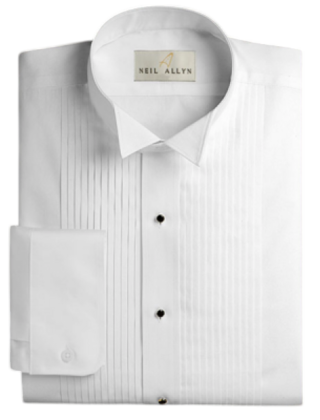 Slimfit Wing Tip 1/4 Inch Pleat  - White