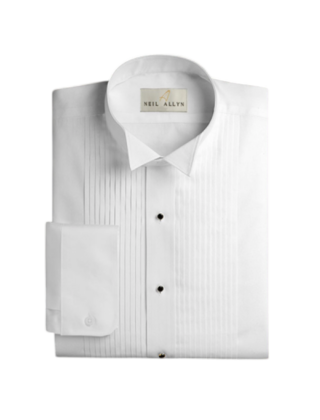 Slimfit Wing Tip 1/4 Inch Pleat  - White