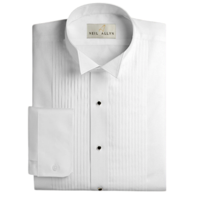 Slimfit Wing Tip 1/4 Inch Pleat  - White Slimfit Wing Tip 1/4 Inch Pleat  - White