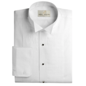 Youth Classic Fit Wing Tip 1/4 Inch Pleat  - White