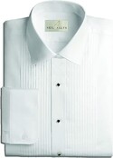 Slimfit Laydown 1/4 Inch Pleated Shirt - White