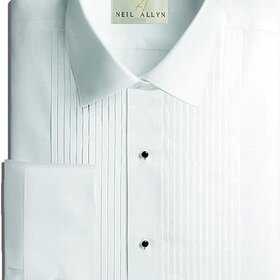 Classic Fit Laydown 1/4 Inch Pleated Shirt - White