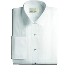 Youth Classic Fit Laydown 1/4 Inch Pleated Shirt - White