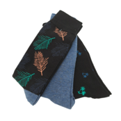 Robert Graham Multi Pattern 3-Pack  Socks - Black/Denim