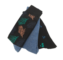 Robert Graham Multi Pattern 3-Pack  Socks - Black/Denim