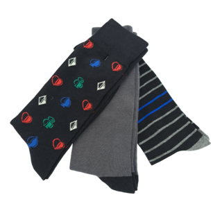 Robert Graham Multi Pattern 3-Pack  Socks - Black