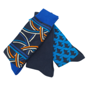 Robert Graham Multi Pattern 3-Pack  Socks - Navy